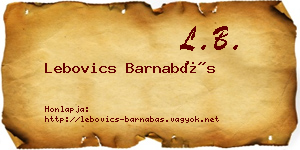 Lebovics Barnabás névjegykártya