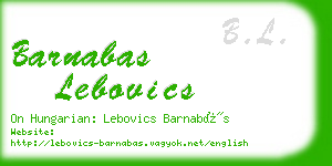 barnabas lebovics business card